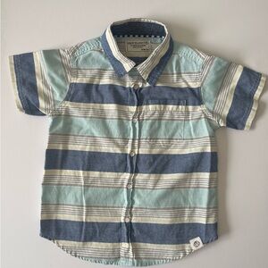 Free Planet Boys S/Sleeve Button-up Shirt Lt Blue 4T